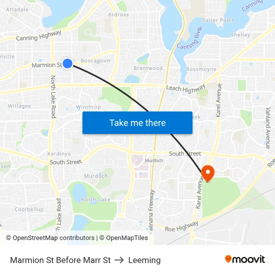 Marmion St Before Marr St to Leeming map