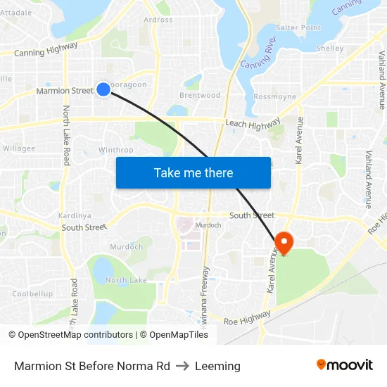 Marmion St Before Norma Rd to Leeming map