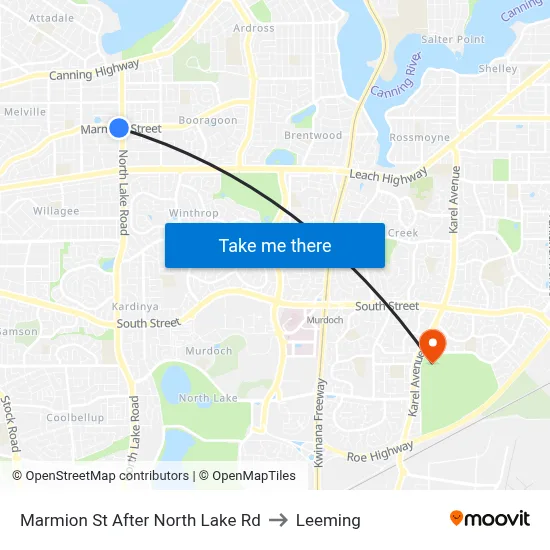 Marmion St After North Lake Rd to Leeming map