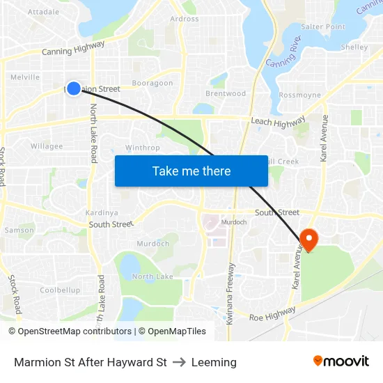 Marmion St After Hayward St to Leeming map