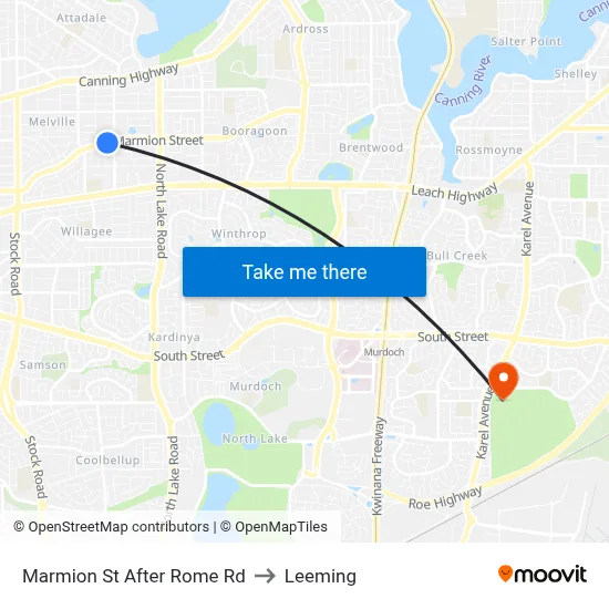 Marmion St After Rome Rd to Leeming map