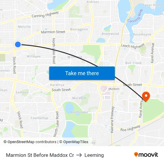 Marmion St Before Maddox Cr to Leeming map