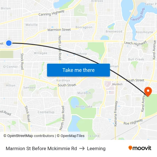 Marmion St Before Mckimmie Rd to Leeming map