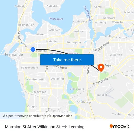 Marmion St After Wilkinson St to Leeming map