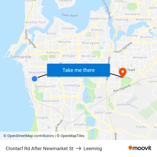 Clontarf Rd After Newmarket St to Leeming map