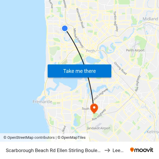Scarborough Beach Rd Ellen Stirling Boulevard Cat Id 5 to Leeming map