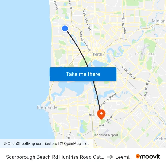 Scarborough Beach Rd Huntriss Road Cat Id 10 to Leeming map