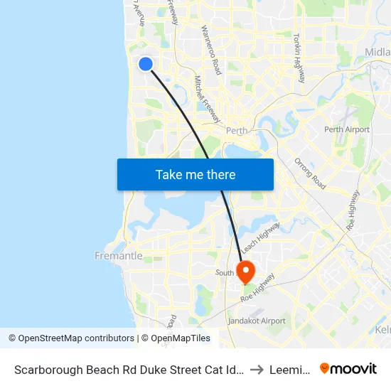 Scarborough Beach Rd Duke Street Cat Id 15 to Leeming map