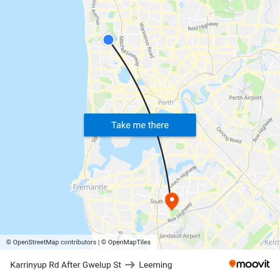 Karrinyup Rd After Gwelup St to Leeming map