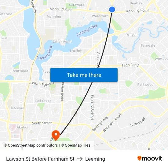 Lawson St Before Farnham St to Leeming map