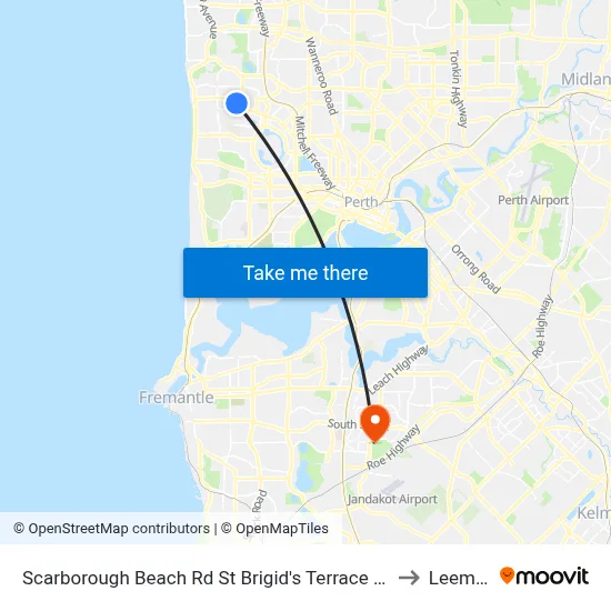 Scarborough Beach Rd St Brigid's Terrace Cat Id 29 to Leeming map