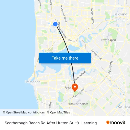 Scarborough Beach Rd After Hutton St to Leeming map