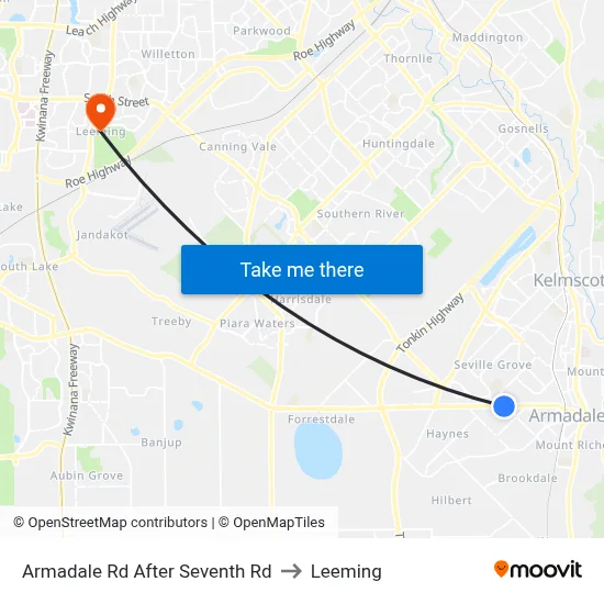 Armadale Rd After Seventh Rd to Leeming map