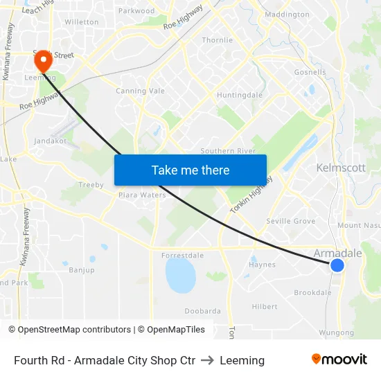 Fourth Rd - Armadale City Shop Ctr to Leeming map