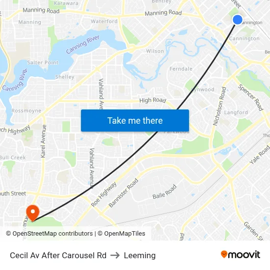 Cecil Av After Carousel Rd to Leeming map
