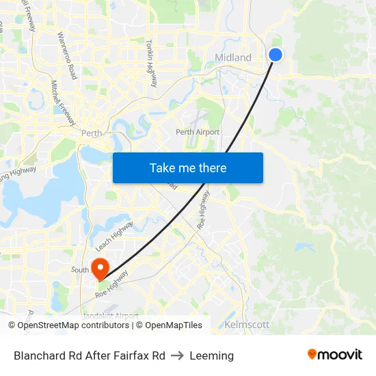 Blanchard Rd After Fairfax Rd to Leeming map