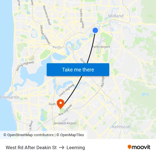 West Rd After Deakin St to Leeming map
