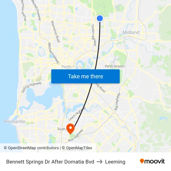 Bennett Springs Dr After Domatia Bvd to Leeming map