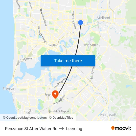 Penzance St After Walter Rd to Leeming map