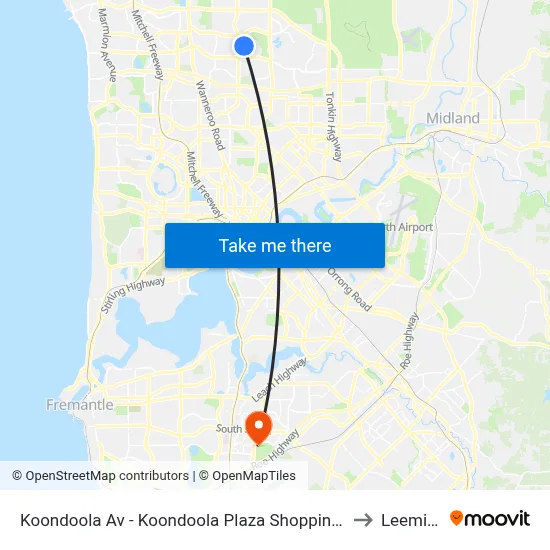 Koondoola Av - Koondoola Plaza Shopping Ctr to Leeming map