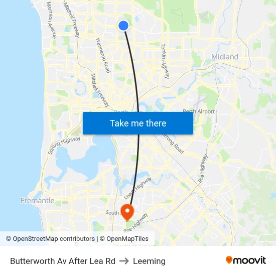 Butterworth Av After Lea Rd to Leeming map