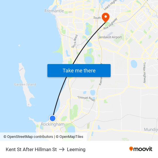 Kent St After Hillman St to Leeming map