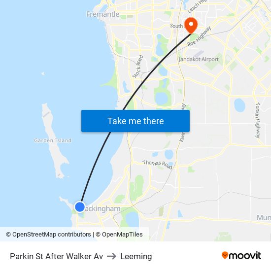 Parkin St After Walker Av to Leeming map