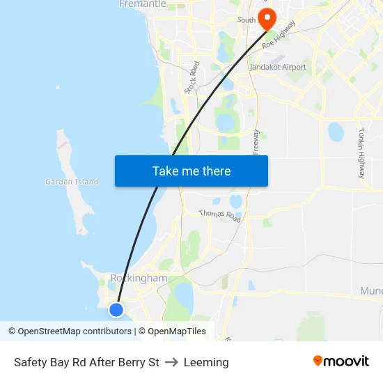 Safety Bay Rd After Berry St to Leeming map