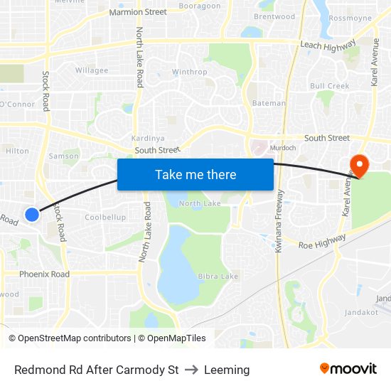 Redmond Rd After Carmody St to Leeming map