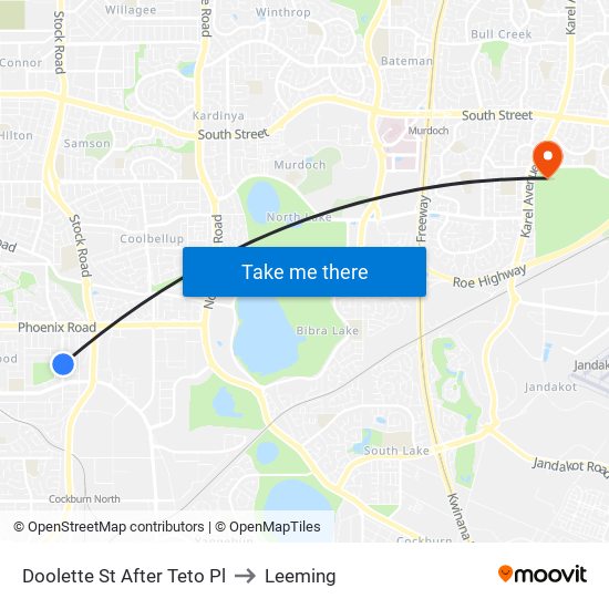 Doolette St After Teto Pl to Leeming map