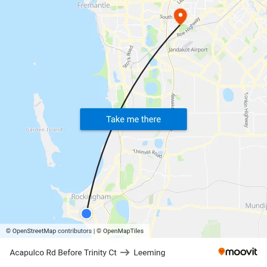 Acapulco Rd Before Trinity Ct to Leeming map