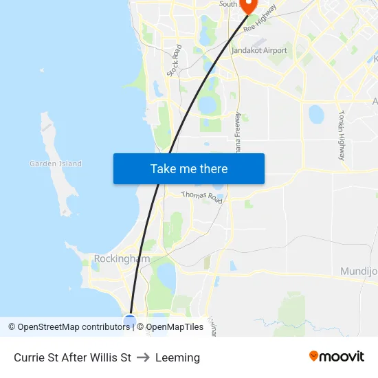 Currie St After Willis St to Leeming map