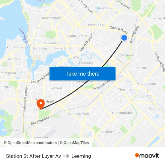 Station St After Luyer Av to Leeming map