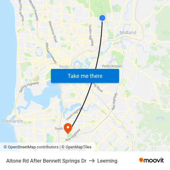 Altone Rd After Bennett Springs Dr to Leeming map