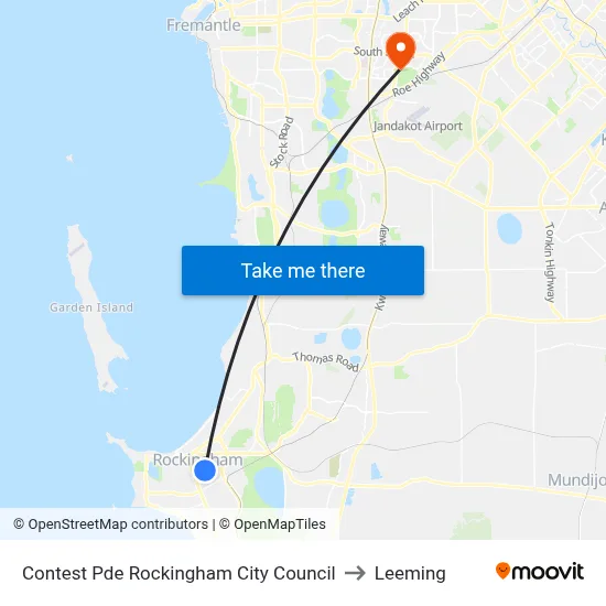 Contest Pde Rockingham City Council to Leeming map