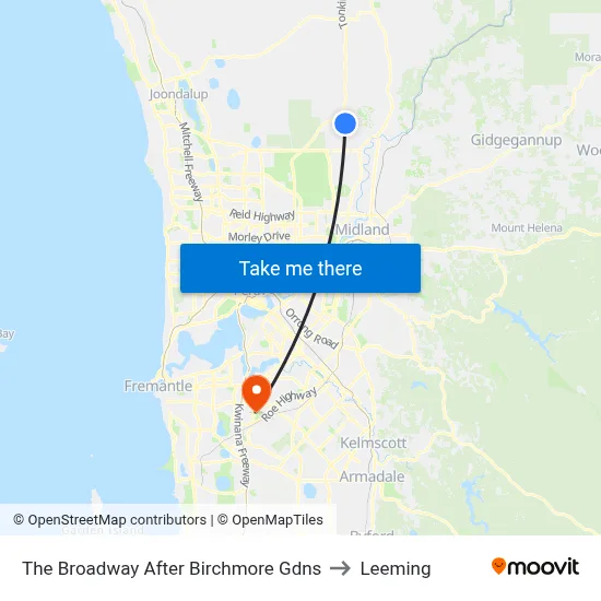 The Broadway   After Birchmore Gdns to Leeming map