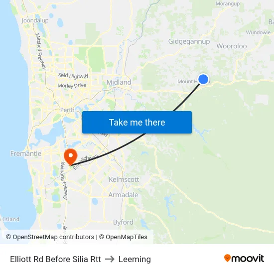 Elliott Rd Before Silia Rtt to Leeming map
