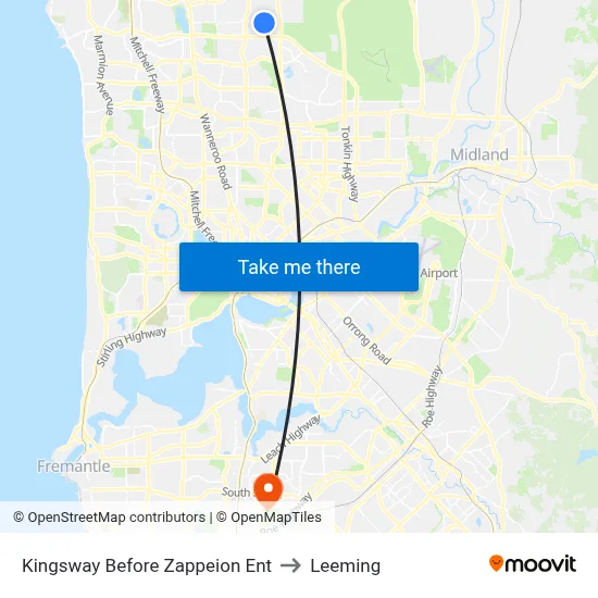 Kingsway  Before Zappeion Ent to Leeming map
