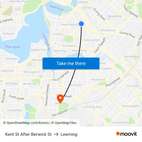 Kent St After Berwick St to Leeming map