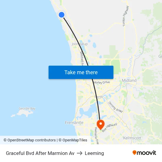 Graceful Bvd After Marmion Av to Leeming map