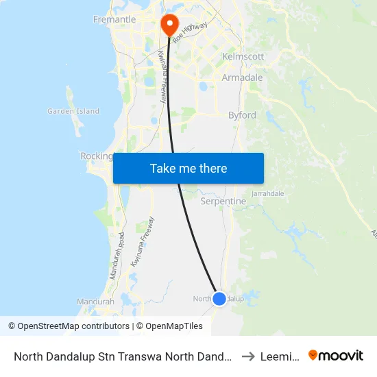 North Dandalup Stn Transwa North Dandalup to Leeming map