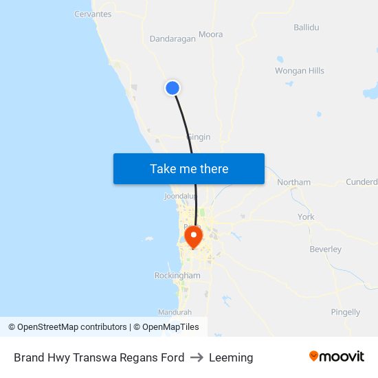 Brand Hwy Transwa Regans Ford to Leeming map