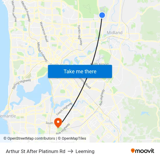 Arthur St After Platinum Rd to Leeming map