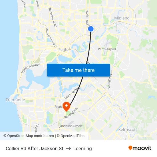 Collier Rd After Jackson St to Leeming map