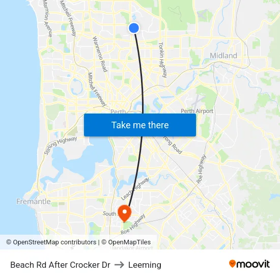 Beach Rd After Crocker Dr to Leeming map