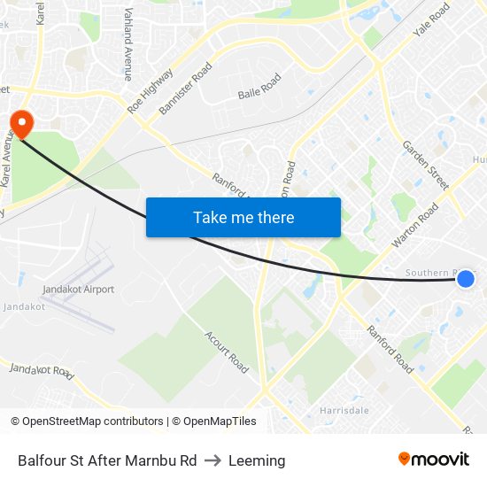 Balfour St After Marnbu Rd to Leeming map