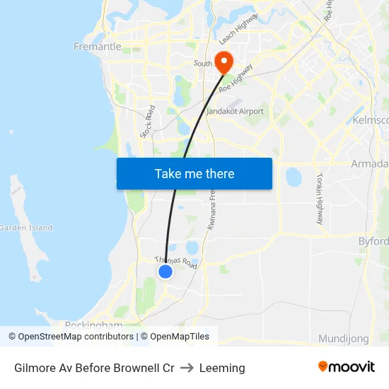 Gilmore Av Before Brownell Cr to Leeming map