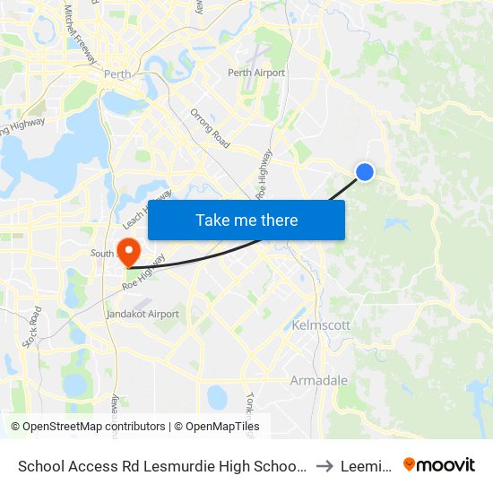 School Access Rd Lesmurdie High School S4 to Leeming map