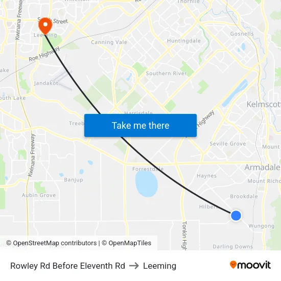 Rowley Rd Before Eleventh Rd to Leeming map