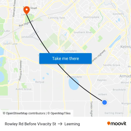 Rowley Rd Before Vivacity St to Leeming map
